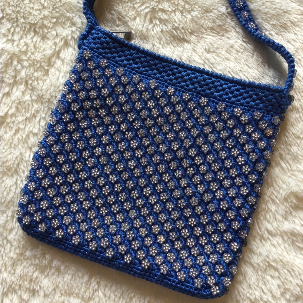 💎5xHP!💎Hand Beaded Crystal Flowers Crossbody Bag - Picture 4 of 9